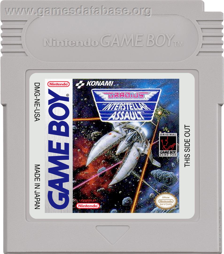 Gradius: The Interstellar Assault - Nintendo Game Boy - Artwork - Cartridge