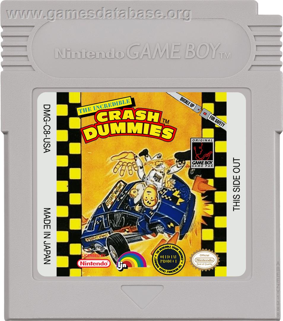 Incredible Crash Dummies - Nintendo Game Boy - Artwork - Cartridge