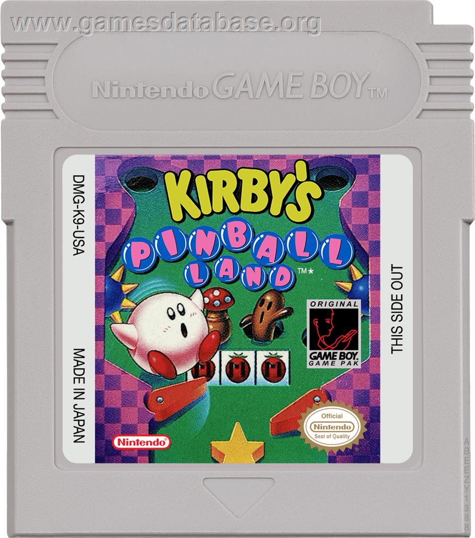 Kirby's Pinball Land - Nintendo Game Boy - Artwork - Cartridge
