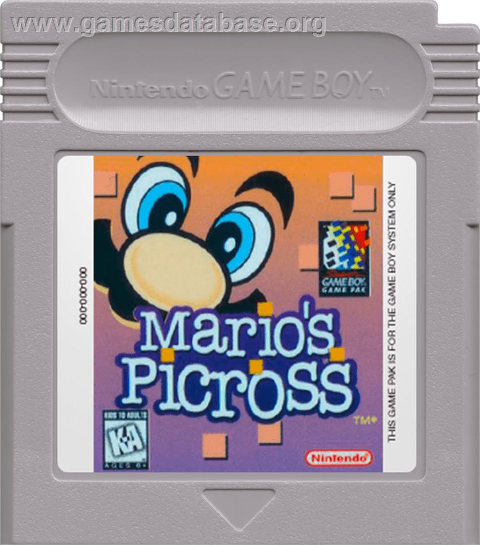 Mario's Picross - Nintendo Game Boy - Artwork - Cartridge