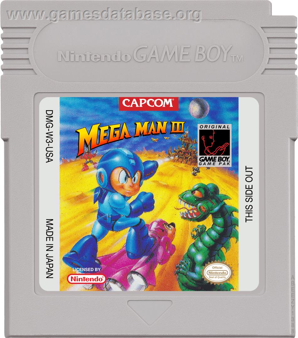 Mega Man III - Nintendo Game Boy - Artwork - Cartridge