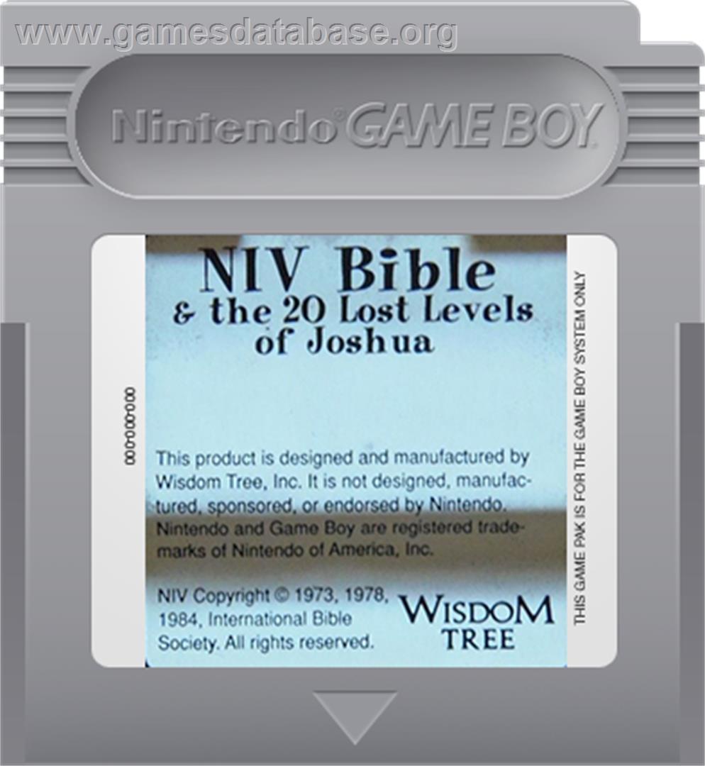 NIV Bible & the 20 Lost Levels of Joshua - Nintendo Game Boy - Artwork - Cartridge
