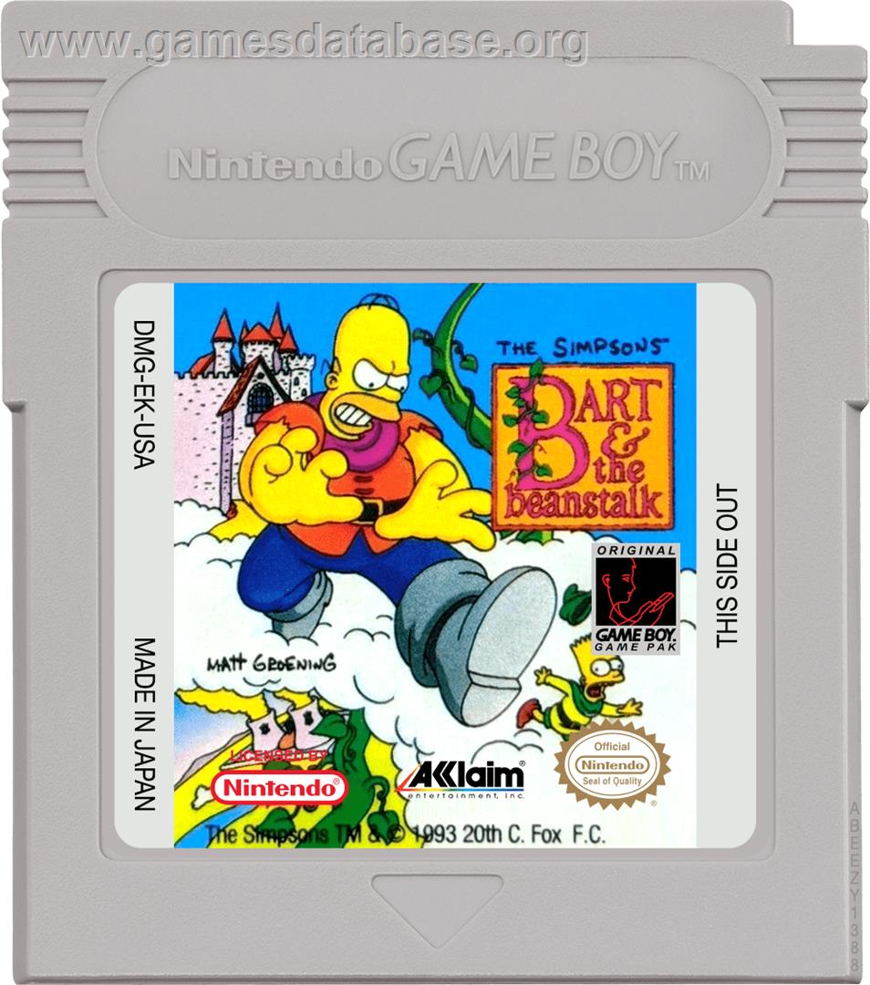 Simpsons: Bart & the Beanstalk - Nintendo Game Boy - Artwork - Cartridge