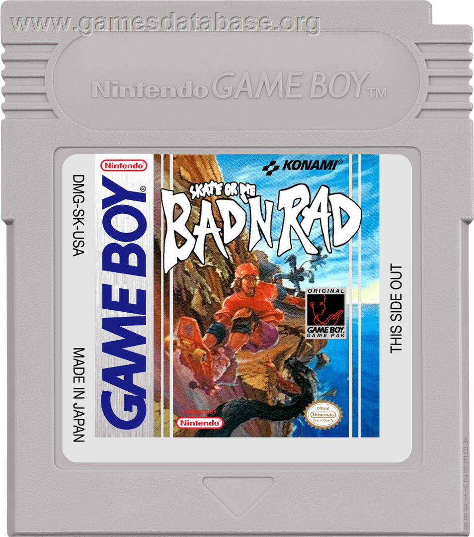 Skate or Die: Bad 'N Rad - Nintendo Game Boy - Artwork - Cartridge