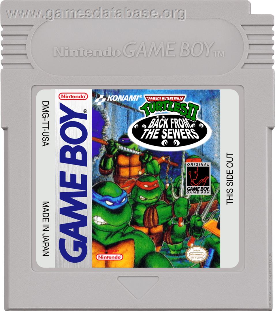 Teenage Mutant Ninja Turtles II:  Back from the Sewers - Nintendo Game Boy - Artwork - Cartridge