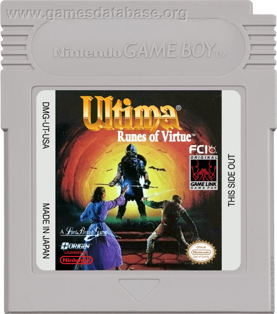 Ultima: Runes of Virtue - Nintendo Game Boy - Artwork - Cartridge