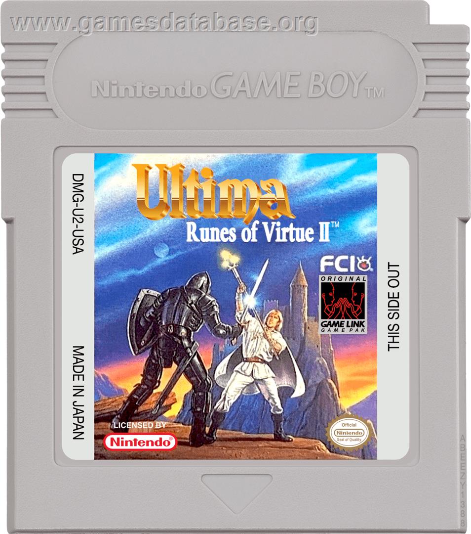 Ultima: Runes of Virtue 2 - Nintendo Game Boy - Artwork - Cartridge