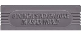Top of cartridge artwork for Boomer's Adventure in ASMIK World on the Nintendo Game Boy.