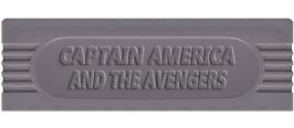 Top of cartridge artwork for Captain America and The Avengers on the Nintendo Game Boy.