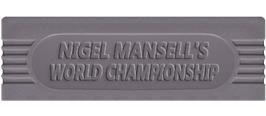 Top of cartridge artwork for Nigel Mansell's World Championship on the Nintendo Game Boy.