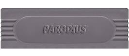 Top of cartridge artwork for Parodius on the Nintendo Game Boy.