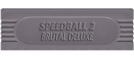 Top of cartridge artwork for Speedball 2: Brutal Deluxe on the Nintendo Game Boy.