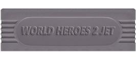 Top of cartridge artwork for World Heroes II Jet on the Nintendo Game Boy.
