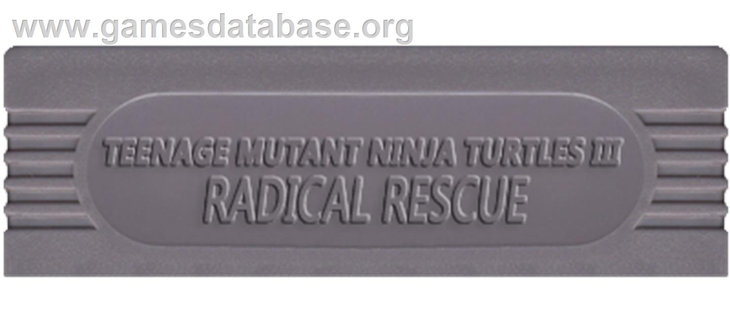Teenage Mutant Ninja Turtles 3: Radical Rescue - Nintendo Game Boy - Artwork - Cartridge Top