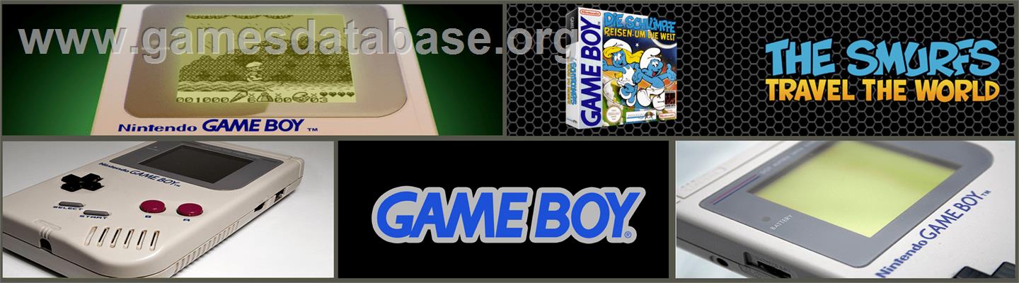 Smurfs Travel the World - Nintendo Game Boy - Artwork - Marquee