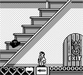 In game image of Addams Family, The on the Nintendo Game Boy.