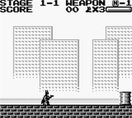In game image of Batman: The Video Game on the Nintendo Game Boy.