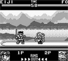 In game image of Battle Arena Toshinden on the Nintendo Game Boy.