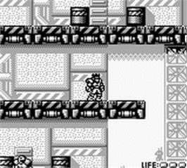 In game image of Bionic Commando on the Nintendo Game Boy.