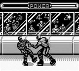 In game image of Blades of Steel on the Nintendo Game Boy.