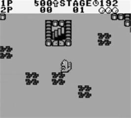 In game image of Boomer's Adventure in ASMIK World on the Nintendo Game Boy.