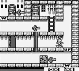 In game image of Bugs Bunny Crazy Castle 2 on the Nintendo Game Boy.