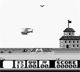 In game image of Choplifter 2 on the Nintendo Game Boy.