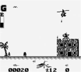 In game image of Choplifter 3 on the Nintendo Game Boy.
