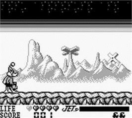 In game image of Daffy Duck: The Marvin Missions on the Nintendo Game Boy.