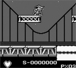 In game image of Darkwing Duck on the Nintendo Game Boy.