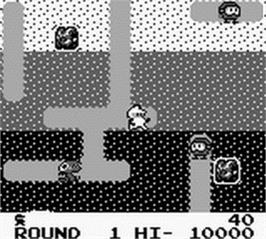 In game image of Dig Dug on the Nintendo Game Boy.