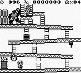 In game image of Donkey Kong on the Nintendo Game Boy.