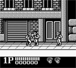 In game image of Double Dragon on the Nintendo Game Boy.