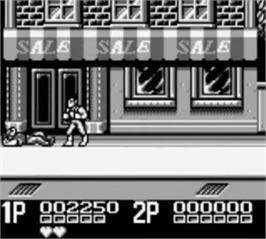 In game image of Double Dragon II - The Revenge on the Nintendo Game Boy.
