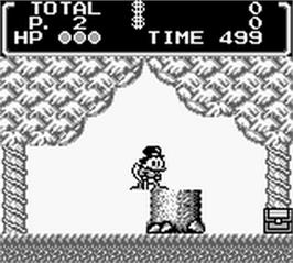 In game image of Duck Tales on the Nintendo Game Boy.