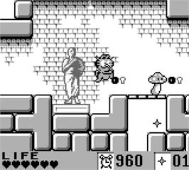 In game image of Garfield Labyrinth on the Nintendo Game Boy.