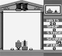 In game image of Hatris on the Nintendo Game Boy.