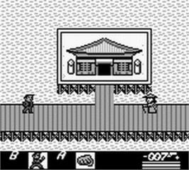 In game image of James Bond 007 on the Nintendo Game Boy.