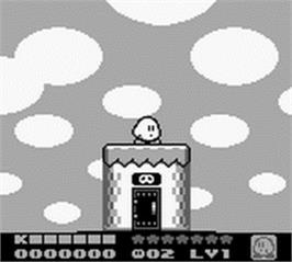In game image of Kirby's Dream Land 2 on the Nintendo Game Boy.