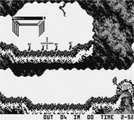 In game image of Lemmings on the Nintendo Game Boy.