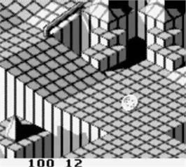 In game image of Marble Madness on the Nintendo Game Boy.