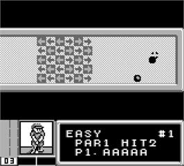 In game image of Mini-Putt on the Nintendo Game Boy.