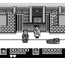 In game image of Nekketsu Kouha Kunio-Kun on the Nintendo Game Boy.