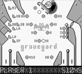 In game image of Pinball Dreams on the Nintendo Game Boy.