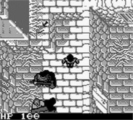 In game image of Robin Hood: Prince of Thieves on the Nintendo Game Boy.