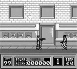 In game image of Robocop on the Nintendo Game Boy.