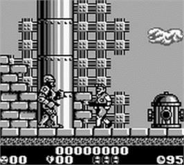 In game image of Robocop 2 on the Nintendo Game Boy.