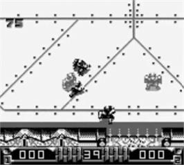 In game image of Speedball 2: Brutal Deluxe on the Nintendo Game Boy.