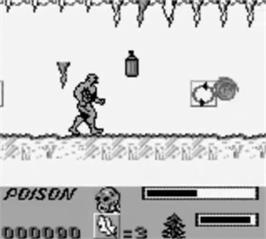 In game image of Swamp Thing on the Nintendo Game Boy.