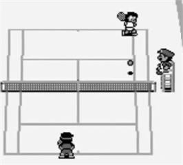 In game image of Tennis on the Nintendo Game Boy.